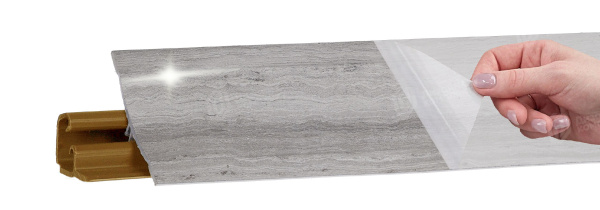 Плинтус LB 231 Травертин серый гл 3,0 м 45