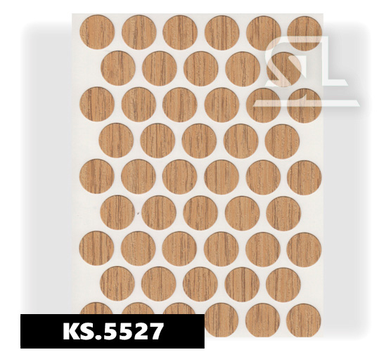 Пластиковые заглушки самоклеящиеся 18мм для евровинта Дуб Каменный PACIFIC