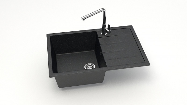 Мойка прямая F 161 Q4 Чёрный матовый