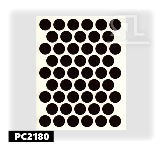 Пластиковые заглушки самоклеящиеся 14мм для евровинта PC2180 Венге PACIFIC