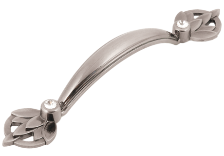 Ручка скоба RS 418 96 Никель атласный матовый Кристалл