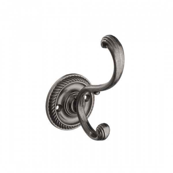 Крючок 2х рожковый KR 0280 BAZ Цинк старинный чернёный KERRON 25 кг.