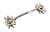 Ручка скоба LULU ROSE RS 087 128 Серебро старинное