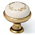 Ручка кнопка GP 19 Латунь античная Керамика