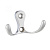 Крючок 2х рожковый KR 0010 SC Хром матовый KERRON 15 кг.