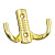 Крючок 2х рожковый KR 0060 OT Золото KERRON 15 кг.